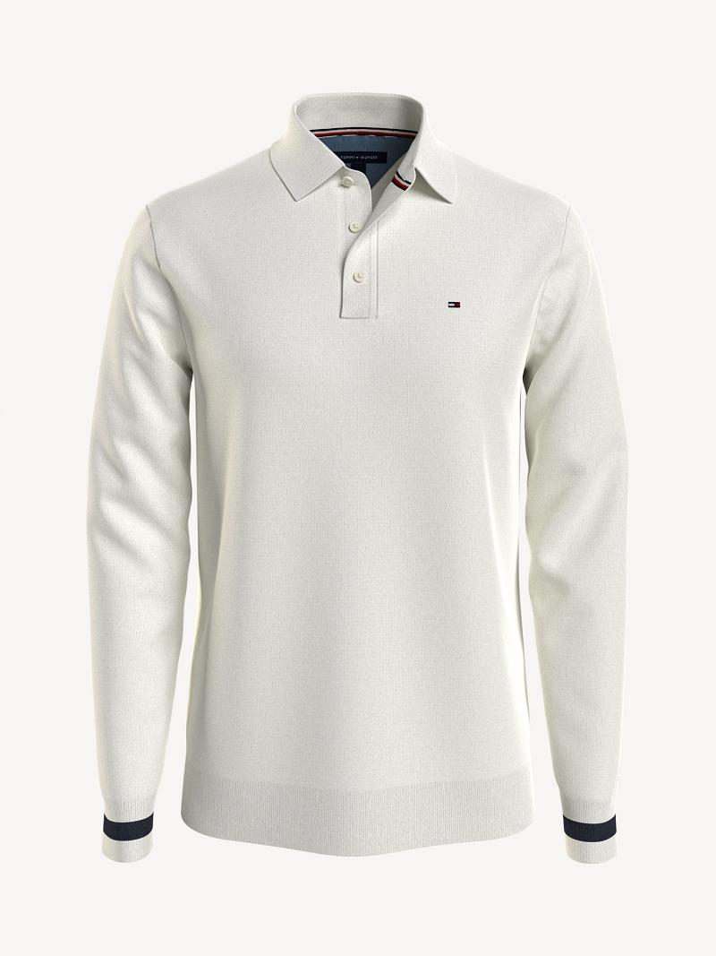 Férfi Tommy Hilfiger Regular fit Polos Fehér | HU 1078QMA